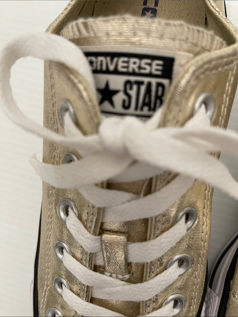 CONVERSE ALL STAR OX LIGHT GOLD/WHITE SNEAKERS MENS SIZE 7 WOMENS SIZE 9 - Picture 4 of 13